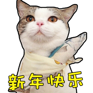 新年快乐  猫咪 大眼睛 可爱