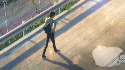 动漫 男孩 走路 背包