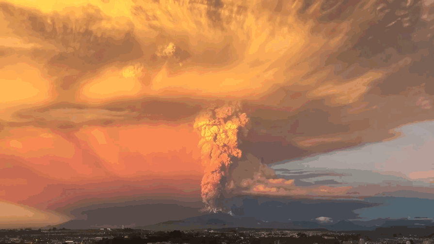 火山 喷发 智利 惊人