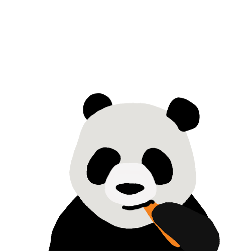 熊猫 吃东西 咬不动 胡萝卜