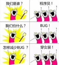 暴漫 恶搞 雷人 斗图 我们是谁 程序员 我们怕什么 bug 怎么减少bug 穿女装