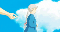 女孩 观看 牵手 蓝天