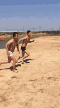 搞笑 逗比 奔跑 跳水
