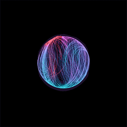 小清新色 催眠 动效 球 循环 三维 旋转 艺术设计