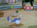 卡通 酿造的 迪士尼 迪士尼短 鸭子 唐纳德鸭 变戏法 米奇的马戏团 一千九百三十六 迪士尼电影