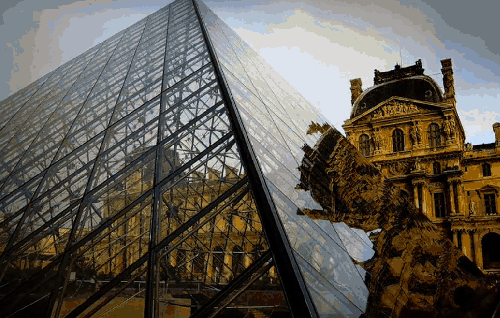 卢浮宫 巴黎 法国 环球延时摄影 风景