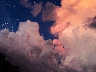 星星 夜晚 星空 云朵