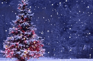 圣诞节 圣诞树 下雪 唯美 节日快乐