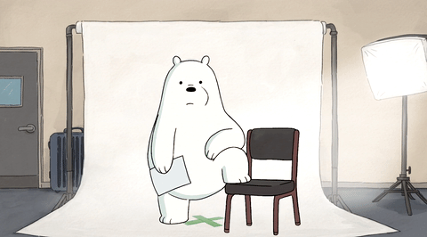 白熊 踩凳子 拽