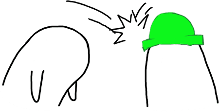 卡通 帽子 黑白 绿色