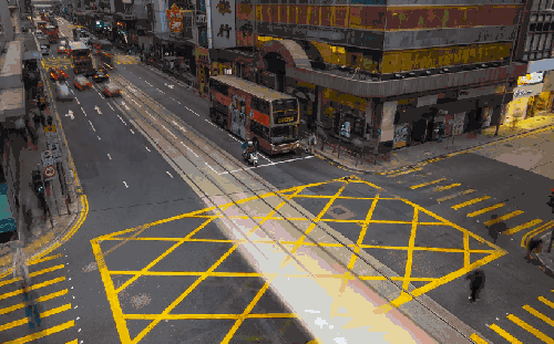 HONG&KONG&Time&Lapse 交通 十字路口 城市 延时摄影 旅游 车流 香港
