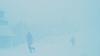 父子 奔跑 雪地