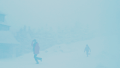 父子 奔跑 雪地