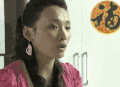 美女 耳环 侧脸 说话