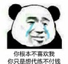 熊猫头 文字表情包 你根本不喜欢我你只是想代练不付钱 搞怪 逗 沙雕