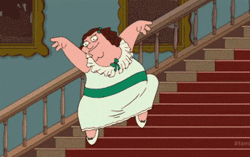 卡通 胖女人 下楼梯 搞笑