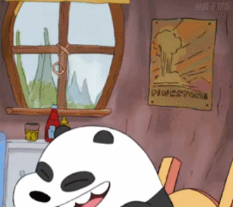动漫 熊猫 开心 跳起来