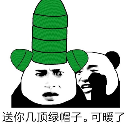 熊猫头 绿帽子 斗图 猥琐 搞笑 可暖了
