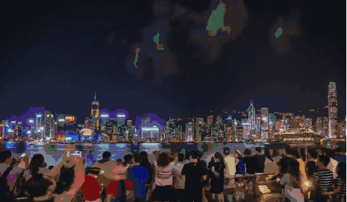 BBC HONGKONG 人流 城市 夜市 灯牌 热闹 维多利亚港 香港之城市灯光延时摄影