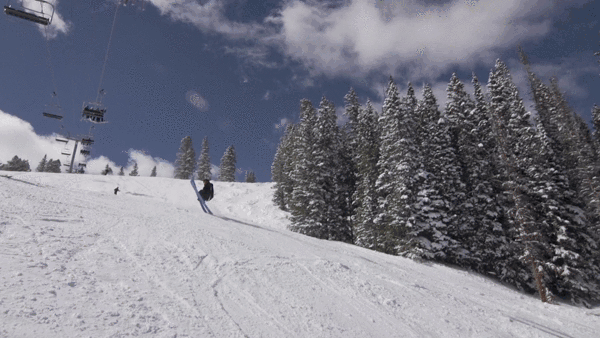 滑雪 仰视全景 雪谷 树林 飞 户外运动 酷