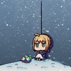 卡通 墙角 下雪 大眼睛