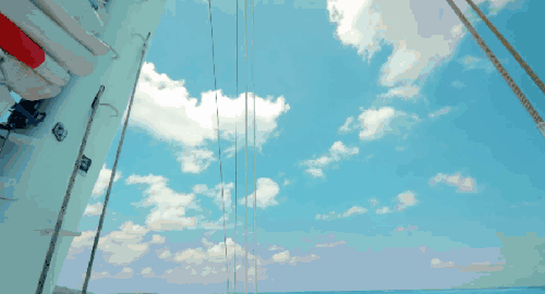 海洋 白云 蓝天 轮船 风景