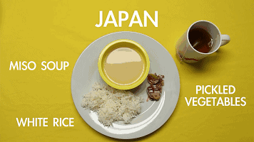 日本 早餐 米饭 咖啡 汤
