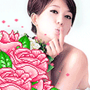 图片  动图  女人 花瓣