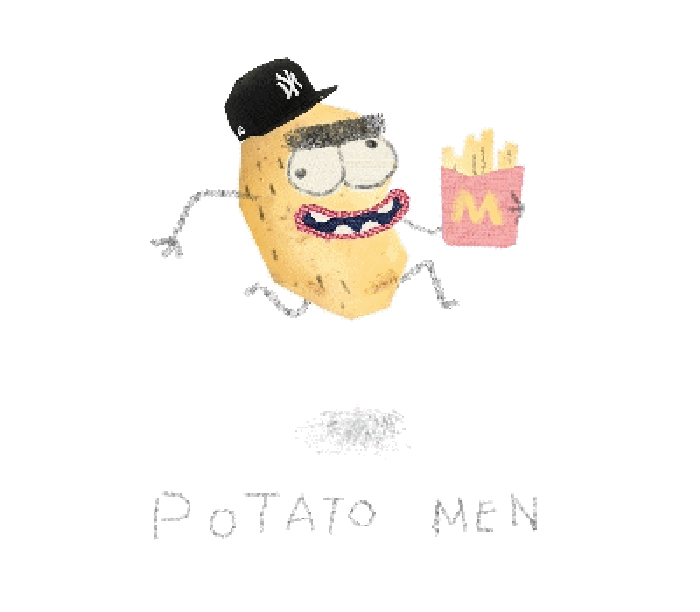 土豆 薯条 奔跑 食物