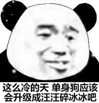 暴漫 文字表情包 这么冷的天单身狗应该会升级成旺旺碎冰冰吧 搞笑 逗趣 魔性