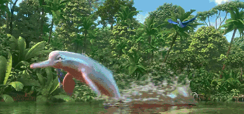 动物 森林 河流 海豚 电影 跳跃 里约大冒险2