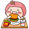 吃汉堡 表情 表情包