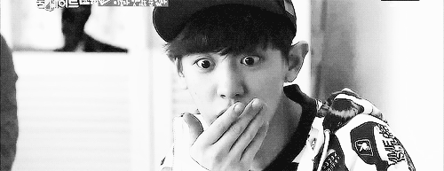 朴灿烈 exo 男神 吃惊
