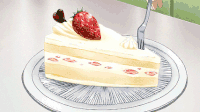 蛋糕 三明治 叉子 草莓