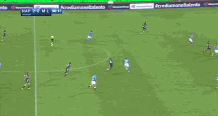 足球 意甲 AC米兰 那不勒斯 尼昂 过人 小角度 射门 进球