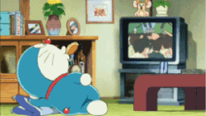 哆啦A梦 吃货 看电视 二次元