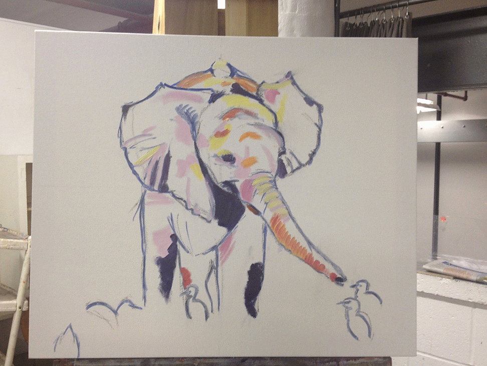 大象 elephant 水彩 动画