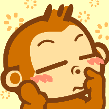 小猴子  抠鼻屎  眯眼  卡通