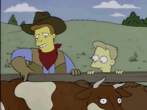 辛普森一家 草地 牛圈 牛肉