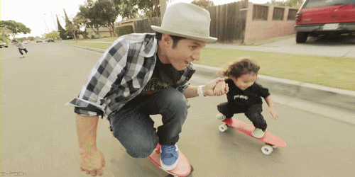 滑板 skateboarding 亲子 从娃娃抓起 从小培养 言传身教 有爱