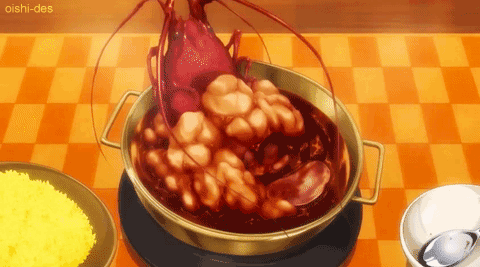 mygif gifset lobster cognac animefoodgif curry 食 动漫 二次元 食戟之灵