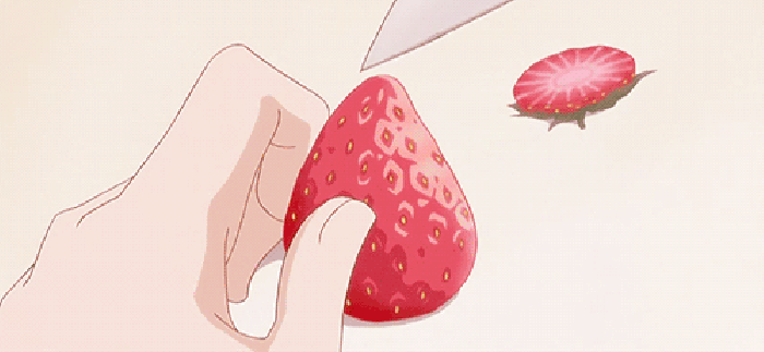 草莓 刀子 切割 动漫