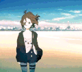 女孩   大海    动画    卡通