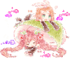 卡通 两个女孩 张大嘴 可爱 发光