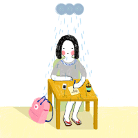 背景 简约 下雨 伤心 卡通