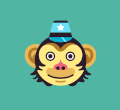 警方 生气的 插图 动画 猴子