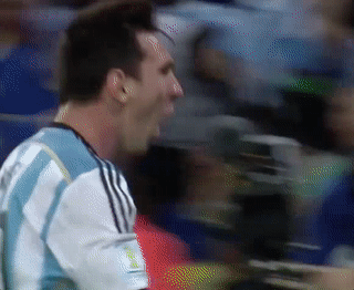 世界杯 阿根廷 梅西 挥拳庆祝