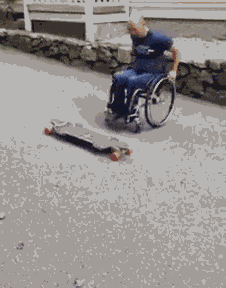 轮椅 滑板 技巧 欧美 大叔