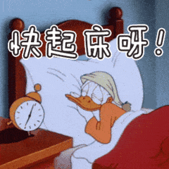 唐老鸭  睡觉  闹钟  转圈  快起床
