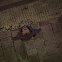 卡通 男子 仰头 眼神